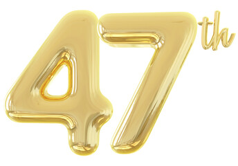 numbers 47th anniversary gold