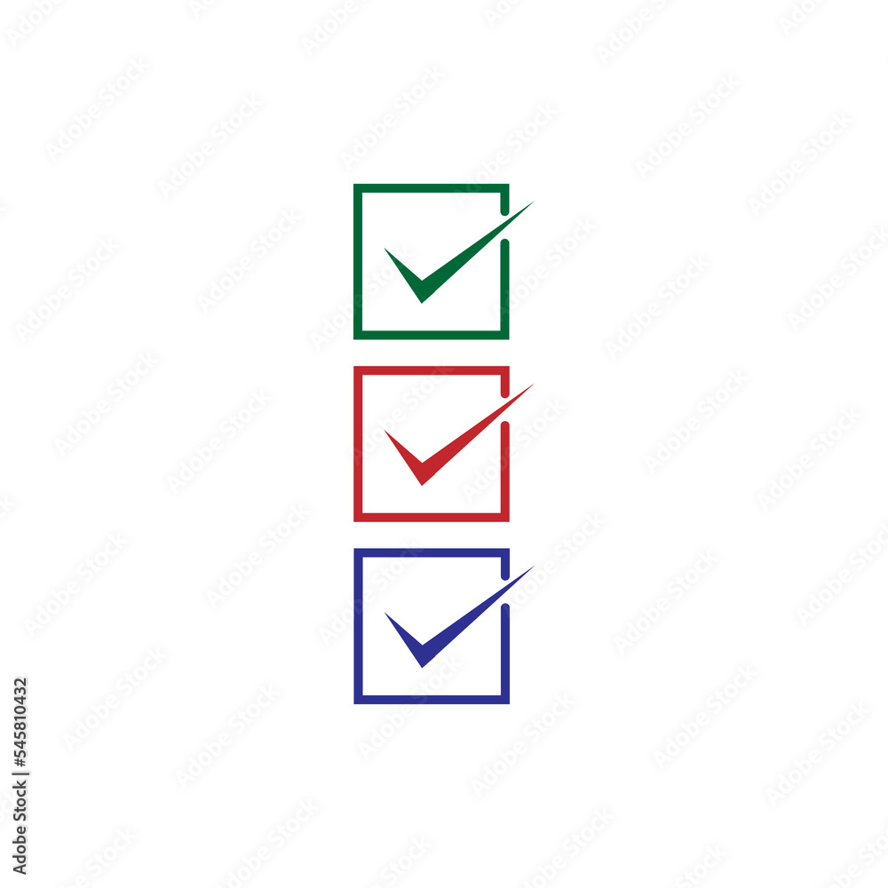 Poster flat icon with colored checkboxes. vector illustration. stock image.