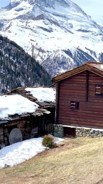 Breathtaking views of the Matterhorn peak from findeln village, zermatt