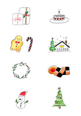 クリスマスのアイコンセット