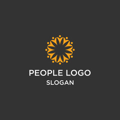 People logo icon design template vector illustration