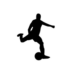 Plakat silhouette of a man playing football, 