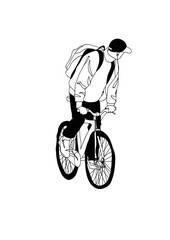 Naklejka premium person riding a bike