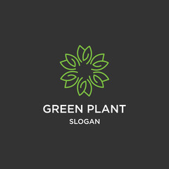 Green plant logo icon design template vector illustration