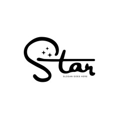 Star lettering logotype vector design