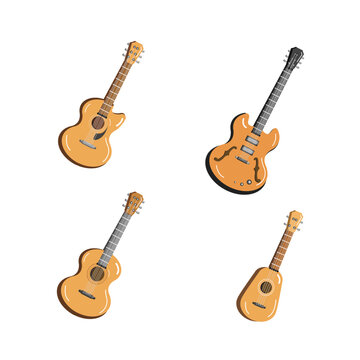 Illustration of a guitar musical instrument collection