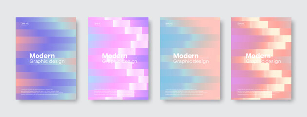 Set of colorful design templates. Modern gradient geometric shapes for banners, posters, flyers, brochures, and page layouts other. Vector, 2022-2023
