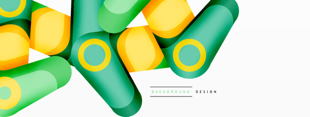 Trendy creative minimalist geometric background. Abstract round shapes composition for wallpaper, banner, background or landing