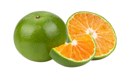 green orange tangerine on transparent png