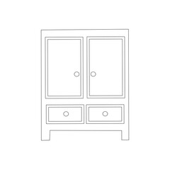 Cupboard icon vector simple design illustration