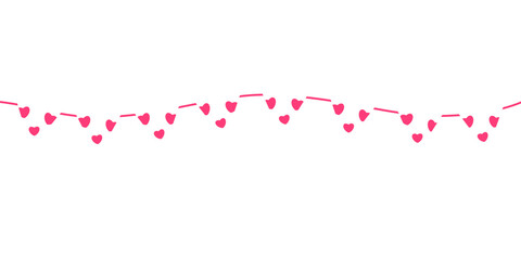 Valentine's Day Triangle Flag Banner Decorated with Hearts