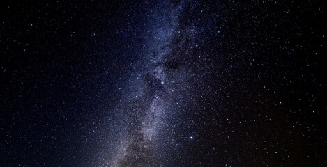 Fototapeta na wymiar Starry sky milky way panorama. Abstract natural background