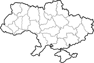 doodle freehand drawing of ukraine map.