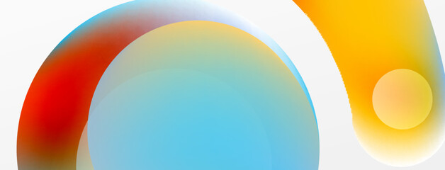 Fluid abstract background, round shapes and circle flowing design for wallpaper, banner, background or landing