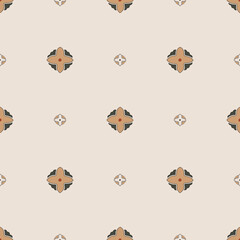 Seamless pattern with ornament. Small elements. Boho style. 