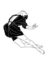 man classical ballet dancer hand drawn art illustration people lifestyle