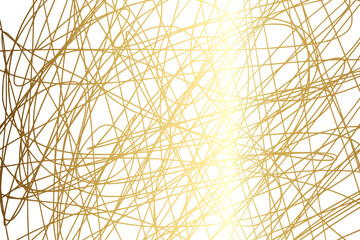 gold Scribble lines hand drawn seamless pattern.