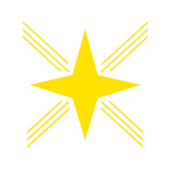 Obraz premium Star logo icon with yellow outline on white background. Perfect for games, apps, web and sky logos.