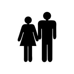 Vector icon of boy and girl holding hands