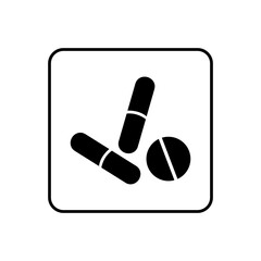 Medicine tablet and capsule icon vector