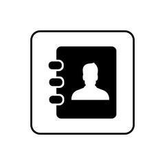 Vector icon of guestbook, phonebook