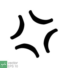 Anger symbol icon. Simple solid style. Black angry sign, cartoon emoticon sticker concept. Glyph vector illustration isolated on white background. EPS 10.