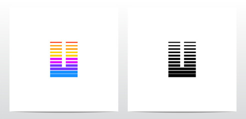 Electric Music Bar Letter Logo Design U