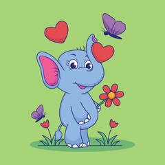 Obraz premium Baby Elephant Illustration, Cute Baby Elephant, Elephant Illustration Vector