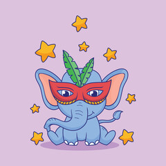 Baby Elephant Illustration, Cute Baby Elephant, Elephant Illustration Vector