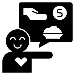 altruism glyph style icon