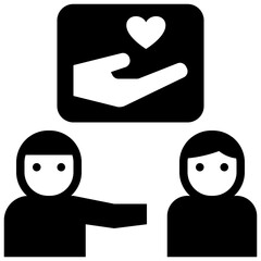 care glyph style icon