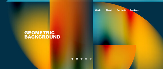 Minimal geometric abstract background. Circle and line design. Trendy techno business template for wallpaper, banner, background or landing