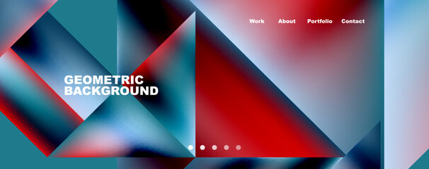 Fototapeta premium Trendy minimal geometric composition abstract background. Triangle fluid bright colors backdrop. Vector Illustration For Wallpaper, Banner, Background, Card, Book Illustration, landing page