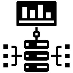 Obraz premium data glyph style icon