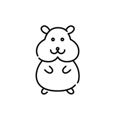 Happy hamster. Rodent pet icon. Pixel perfect, editable stroke 