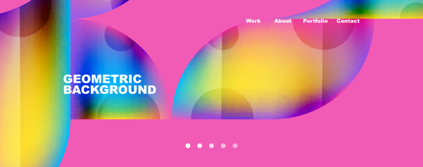 Metallic shiny fluid colors with geometric elements. Geometric abstract background for Wallpaper, Banner, Background, Card, Book Illustration, landing page