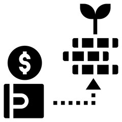 investment glyph style icon
