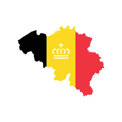 Fototapeta premium Belgium flag map