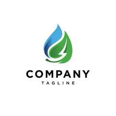 Eco power water logo vector template