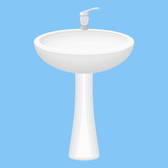 Bathroom sink.Toiletries. Vector illustration.