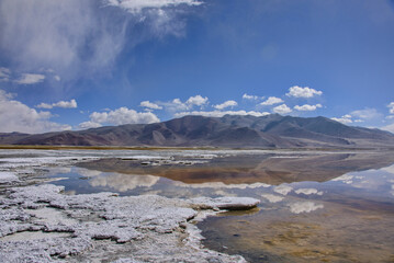 Stunning view along Tso Kar Lake, Ladakh, India
