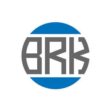 BRK letter logo design on white background. BRK creative initials circle logo concept. BRK letter design.