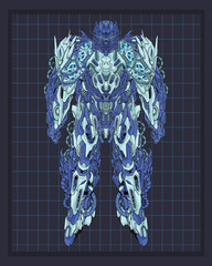 Mecha body robot illustration, this is an ideal vector illustration for mascots and tattoos or T-shirt graphics