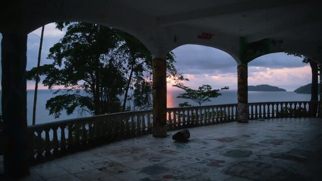The sunset seen from an abandoned hotel in Costa Rica