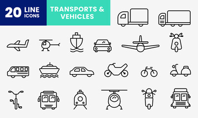 Icon Line pack transports, transportation, vehicles, travel, delivery, shipping and much more. editable file, Line icon style