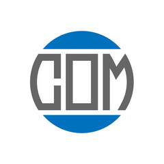 COM letter logo design on white background. COM creative initials circle logo concept. COM letter design.