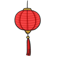 Obraz premium Chinese lantern cartoon illustration