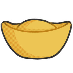 Gold ingot cartoon illustration