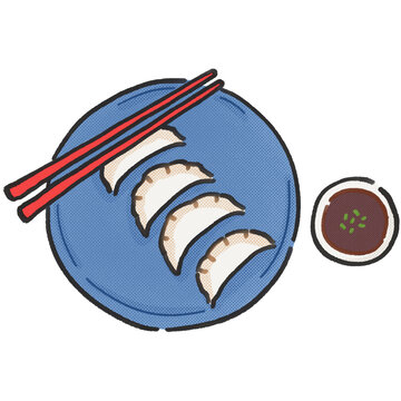 Chinese Dumpling Cartoon Illustration