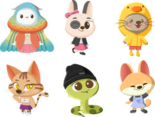 Characters of various animal friends are super cute.